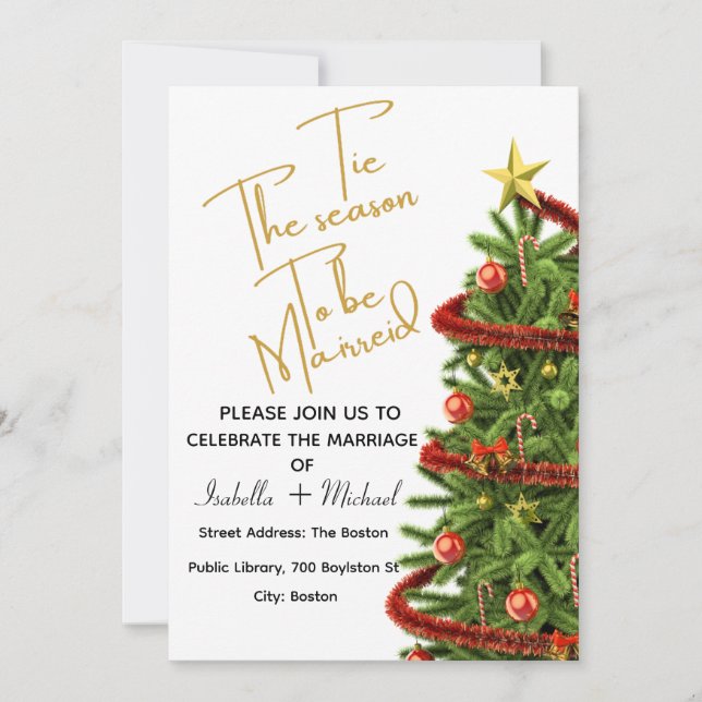 Invitación de boda de Navidad, Boda de invierno (Anverso)