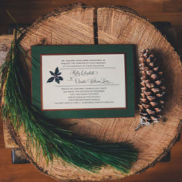 Invitación de boda de Navidad con acebo