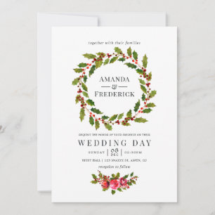 Invitación de boda de Navidad con aquarela de aceb