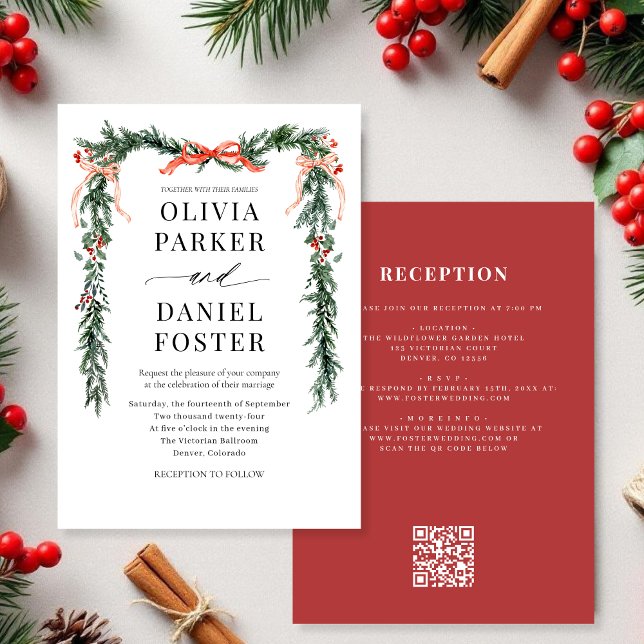 Invitación de boda de Navidad con código QR de arc (Subido por el creador)