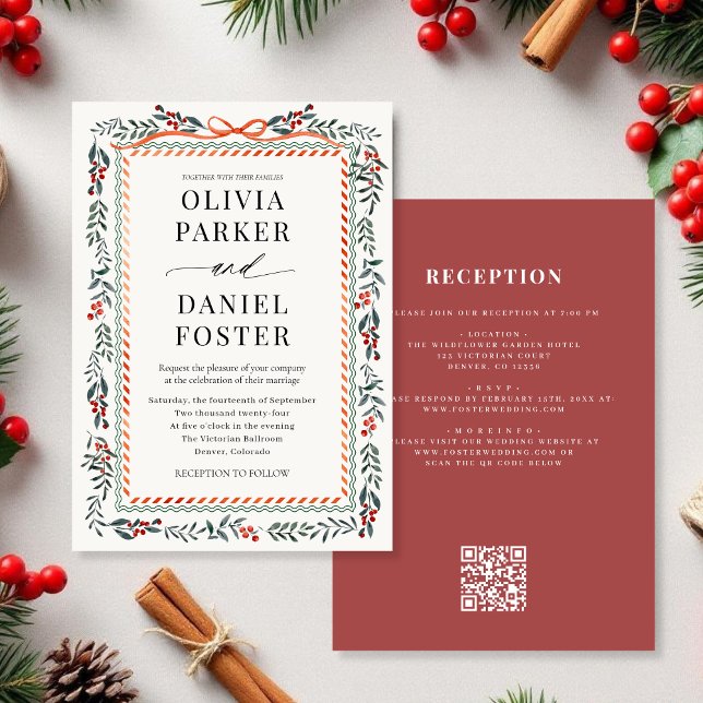 Invitación de boda de Navidad con código QR de laz (Subido por el creador)