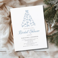Invitación de boda de Navidad con lazo garabateado