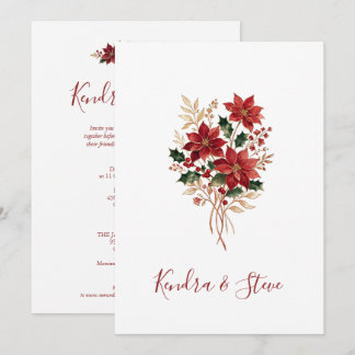 Invitación de Boda de Navidad con Poinsettia TLW26