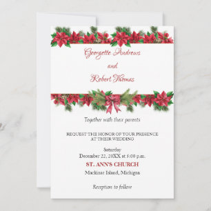 Invitación de boda de Navidad rústica