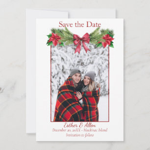 Invitación de Boda de Navidad Rústica Guarde la Fe