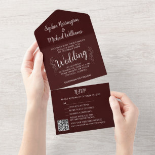 Invitación de boda de Navidad todo en uno Fiesta M