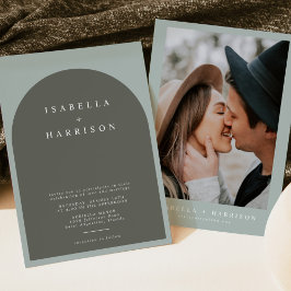 Invitación de boda de NINA Bohemian Sage Verde Arc