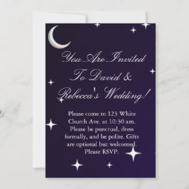 Invitación de boda de noche con gradiente negro y