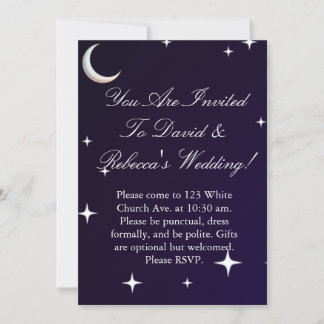 Invitación de boda de noche con gradiente negro y
