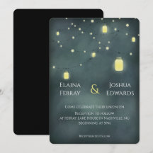 Invitación de boda de noche de verano en frascos d