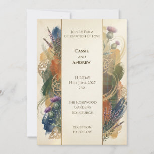 Invitación de boda de Nudo Celta de Cardo Escocés