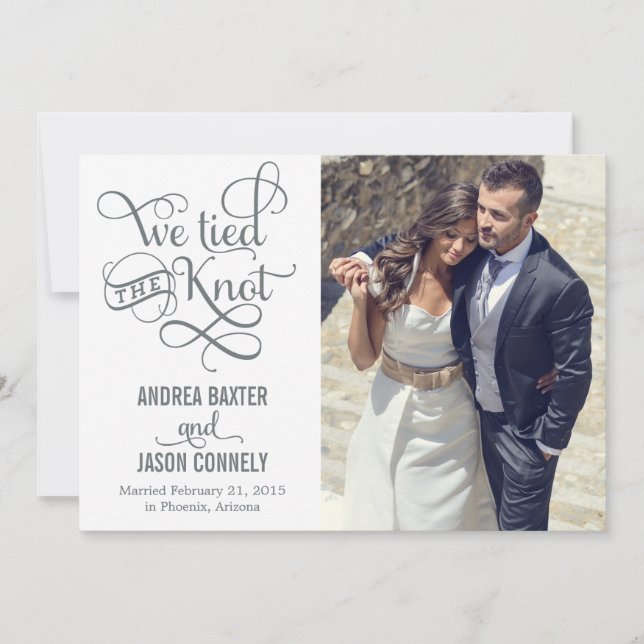 Invitación de Boda de nudos preciosos - Blanco (Anverso)