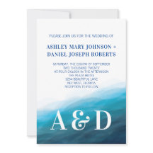 Invitación de boda de olas de océano rodantes, tur