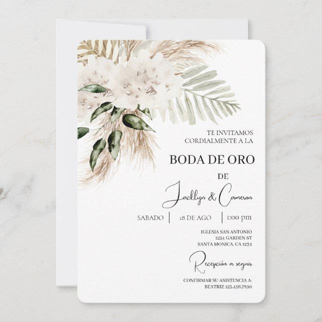Invitación de boda de oro (Anverso)