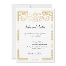 Invitación de boda de oro