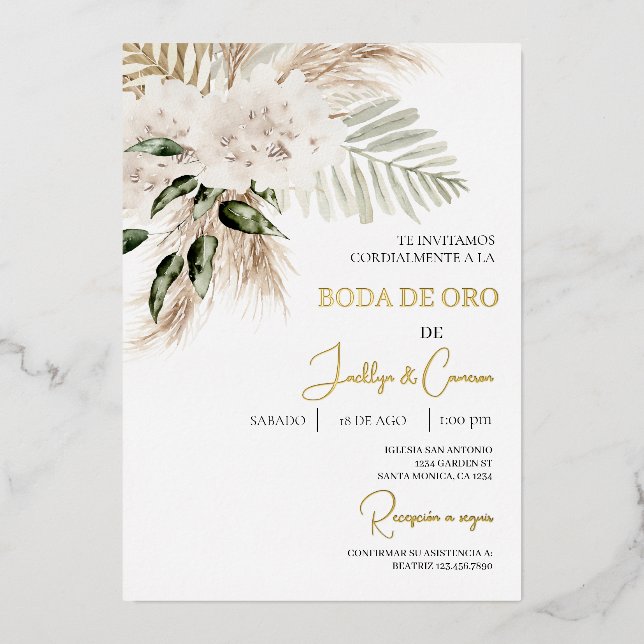Invitación de boda de oro (Anverso)