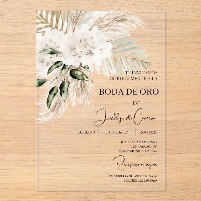 Invitación de boda de oro (Anverso)