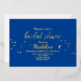 Invitación de boda de oro con constelación con rel