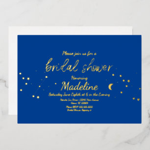 Invitación de boda de oro con constelación con rel