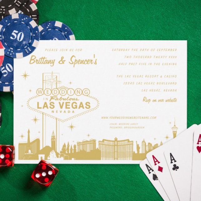 Invitación de boda de oro de Las Vegas Strip (Subido por el creador)