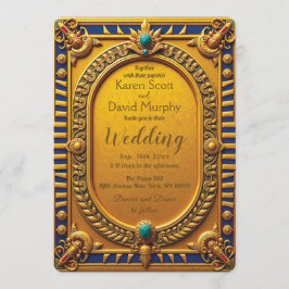 Invitación de boda de oro del antiguo Egipto