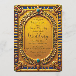 Invitación de boda de oro del antiguo Egipto