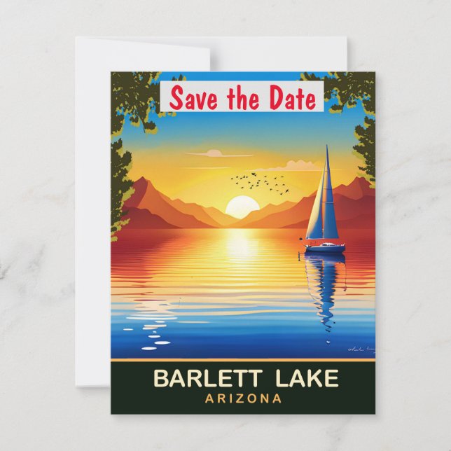 Invitación de boda de oro del lago Arizona Bartlet (Anverso)