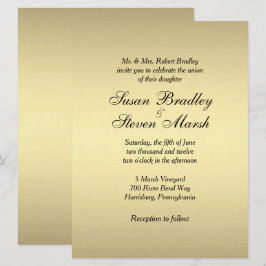 Invitación de boda de oro elegante