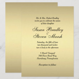 Invitación de boda de oro elegante