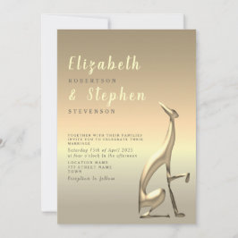 Invitación de boda de oro falso