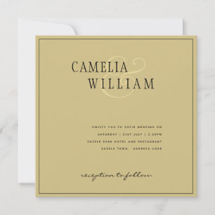 Invitación de boda de oro moderna