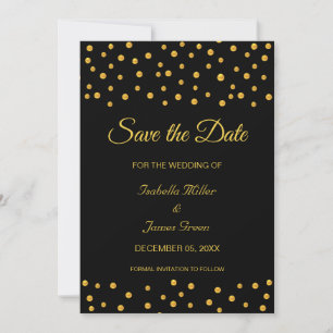 Invitación de boda de oro negro para guardar la fe