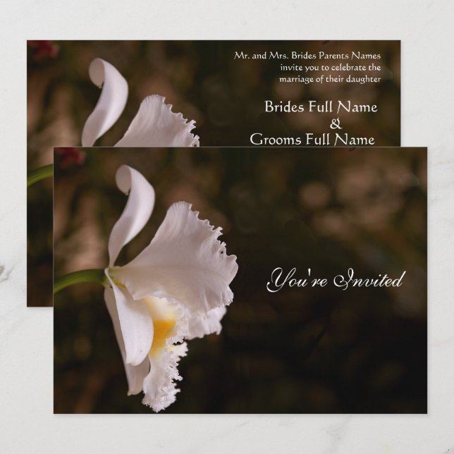 Invitación de Boda de Orquídea (Anverso / Reverso)