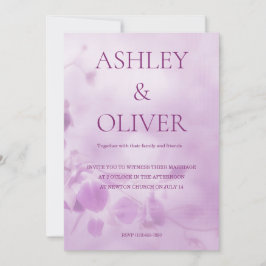Invitación de boda de orquídea púrpura