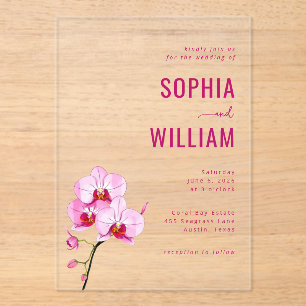 Invitación de Boda de Orquídea Rosa Sofisticada