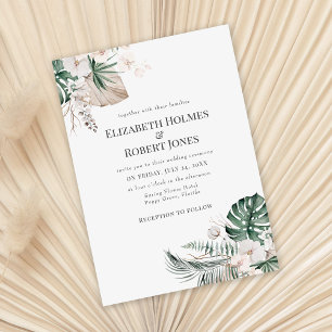 Invitación de Boda de Orquídea Tropical y Monstera