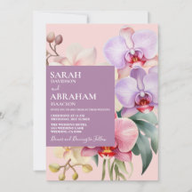 Invitación de boda de orquídeas arcoíris pastel mo