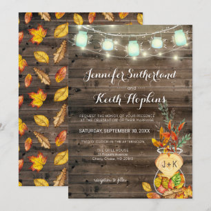 Invitación de boda de otoño