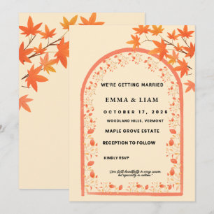 Invitación de Boda de Otoño   Boda de Arco de Otoñ