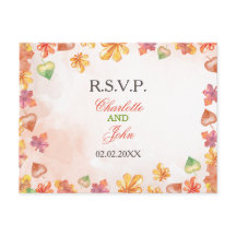 Invitación de boda de otoño con acuarela