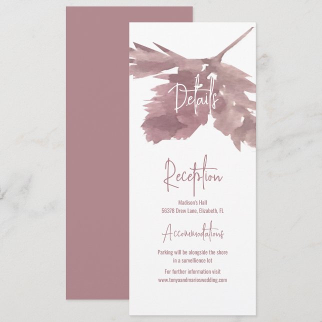 Invitación de boda de otoño con detalles de hoja d (Anverso / Reverso)