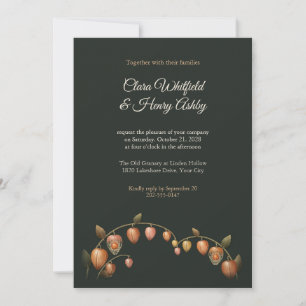 Invitación de boda de otoño con farolillo chino Ph