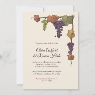 Invitación de boda de otoño con vid silvestre
