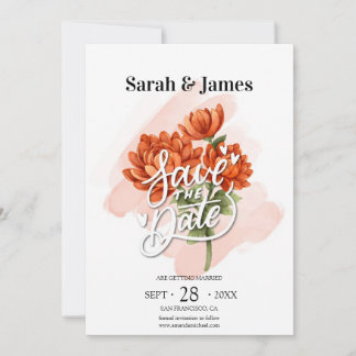 Invitación de boda de Otoño elegante con diseño fl