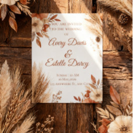 Invitación de boda de otoño en terracota | Otoño r