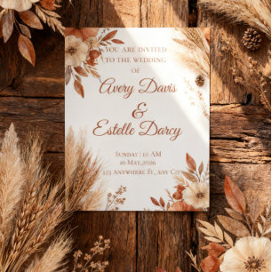 Invitación de boda de otoño en terracota Otoño r