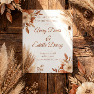 Invitación de boda de otoño en terracota | Otoño r