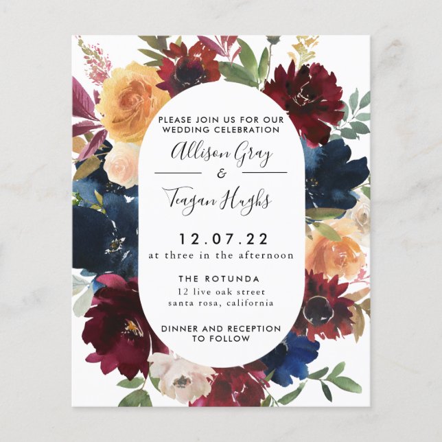 Invitación de Boda de Otoño | Folleto de Presupues (Frente)