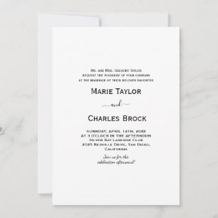 Invitación de boda de padres con letra elegante