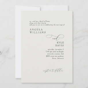 Invitación de boda de padres de novia beige modern